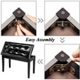 thumbnail image 6 of Wooden Double/Duet Piano Bench with Storage and Thick Cushion Faux Leather Padded Piano Stool Artist Duet Seat- Black, 6 of 10