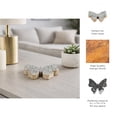 thumbnail image 6 of Butterfly Figurine with Mosaic Glass and Mango Wood Base for Home and Bathroom Decor - Decorative Sculpture for Office and Room - Ornament for Living Room, Shelf and Coffee Table - 5", White & Black, 6 of 14