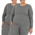 thumbnail image 3 of Fruit of the Loom Women's and Women's Plus Long Underwear Waffle Crew Neck Thermal Top, 2-Pack, 3 of 3