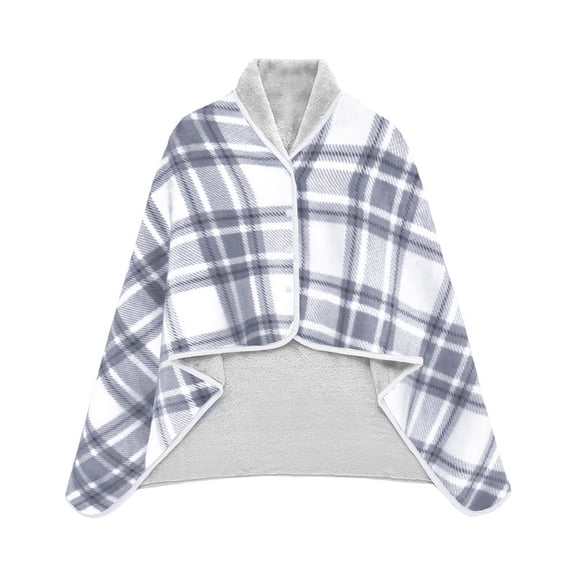Wearable Blanket,Women Cape Wrap,Comfy Poncho Throw with Buttons,Bed Throw, Shawl, Cape,for Bed Sofa Office 80*130cm