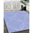 thumbnail image 3 of Ahgly Company Machine Washable Indoor Square Transitional Sky Blue Area Rugs, 6' Square, 3 of 7
