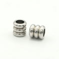 thumbnail image 2 of 10pcs 304 Stainless Steel Beads Grooved Column Stainless Steel color 6x6mm Hole: 3mm, 2 of 2