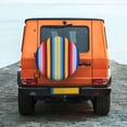 thumbnail image 6 of Lsque Yellow Blue Mexican Blanket Stripes Pattern Tire Covers - Tough Tire Wheel Protector for Truck, SUV, Trailer, Camper, RV-15 inch, 6 of 6