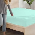thumbnail image 4 of DNG Creations Zipper Fitted Sheet ( Includes - 1 Elastic Fitted Sheet & 2 Base Sheet has Zipper ) 100% Egyptian Cotton 8 Inch Deep Pocket (Solid Aqua Blue - Twin ), 4 of 9