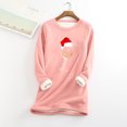 thumbnail image 1 of Tenues d'Hiver pour Femmes, Mode Décontractée d'Hiver, sous-Couche Chaude en Peluche, Imprimé de Noël, Manches Longues, Col Rond, Tenues pour Femmes en Solde, 1 of 6