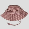 thumbnail image 7 of Women's Gingham Wide - Brim Sun Hat with Bow Chin Strap - Red, 7 of 7