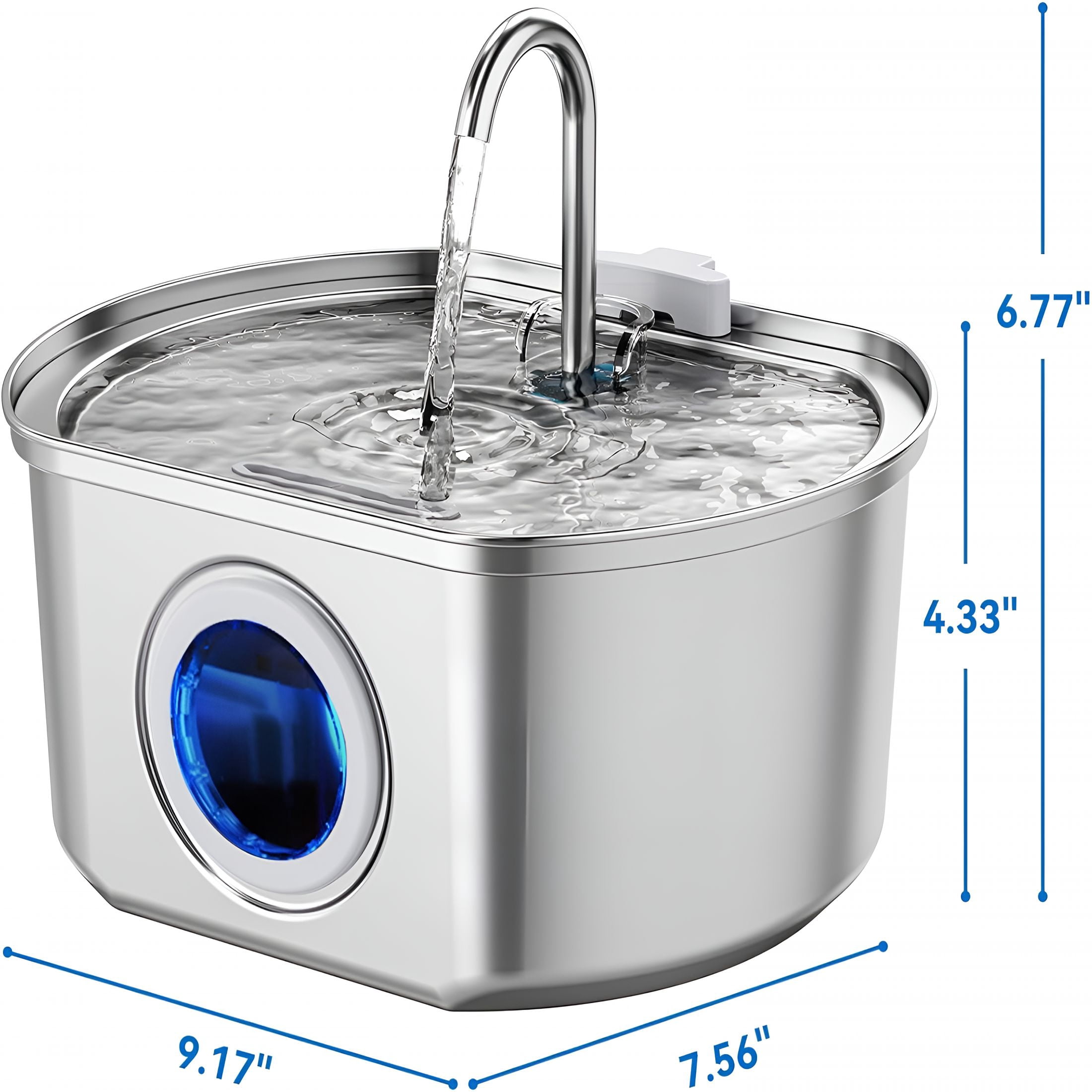 ACDANC 2026 New Cat Water Fountain Stainless Steel:108Oz Cat Fountain for Drinking-Pet Water Fountain Inside-Automatic Dog Watering Dispenser Bowl-Pet Feeding&Watering Supplies-Water Level Window