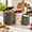 Terazzo-Potato, Onion, Garlic Set, variant on Botanica-Potato, Onion, Garlic Set Metal Farmhouse Pantry Storage Canisters 3-Piece