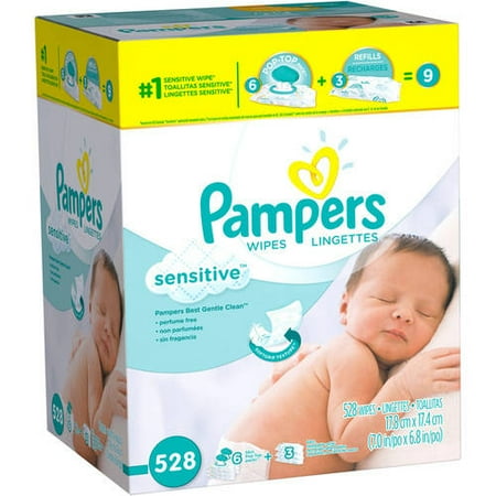 Pampers Sensitive Baby Wipes, Combo Pack - 528ct