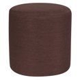 thumbnail image 1 of Pouf Barrington rond rembourré en tissu beige, 1 of 9