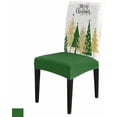 thumbnail image 4 of Chair Covers for Dining Room Set of 6,Christmas Green Xmas Tree Stretch Seat Protector Removable Washable Chairs Slipcovers for Kitchen Banquet Wedding Hotel,Golden Winter Snowflakes on White, 4 of 6