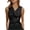 Black, variant on Women's Button Splicing V-Neck Sleeveless Top – Solid Color Casual Blouse, Effortless Everyday Fashion Lavender Purple，L