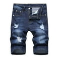 thumbnail image 5 of TAIAOJING Men's Shorts Jeans Summer Ripped Personality Retro High Stretch Denim Pants, 5 of 9
