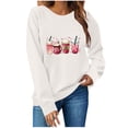 thumbnail image 1 of Meichang Sweatshirts Col Rond Femmes Saint-Valentin Couples Sweatshirt Femmes Imprimé Cœur Mignon Sweatshirts Pull Vacances Manches Longues Coupe Ample Cadeaux Vacances Sweatshirts, 1 of 4