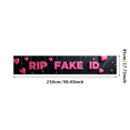 thumbnail image 1 of Glittery Pink RIP FAKE ID Banner Backdrop Decor for Party Celebrations Photo Props Event Decorations Backgrounds, 1 of 4