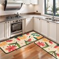 thumbnail image 3 of Kitchen Rugs Sets Of 2,Oranges Flowers Beige Pattern Anti Fatigue Kitchen Mat Rugs Non Slip Washable,Decorative Kitchen Floor Mats for Kitchen,Sink,Laundry,17"x47"+17"x47", 3 of 5