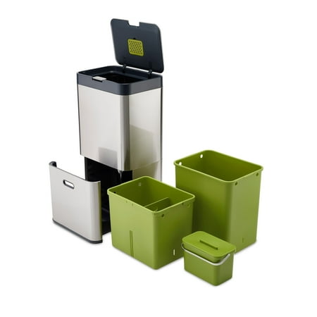 totem intelligent waste joseph stainless steel litres trash gal recycling units indoor kitchen amara
