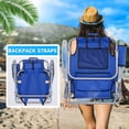 thumbnail image 4 of Portable Beach Chair for Adults, Outdoor Camping Chair Lay Flat Folding Backpack Beach Reclining Chair with 5 Positions, Headrest, Zipper Pouch, Cup Holder, Blue, 4 of 6