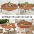 thumbnail image 7 of Boho Yellow Ethnic Geometric Pattern Round Fitted Tablecloth with Elastic Edge,Dining Table Cover Waterproof,Outdoor Round Tablecloth for Camping,Dining,Indoor and Outdoor, 7 of 7