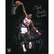 Clyde Drexler Portland Trail Blazers Autographed 16" x 20" Spotlight Dunk vs. Spurs Photograph with "The Glide" Inscription - Fanatics Authentic Certified
