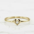 thumbnail image 2 of Jewelerix Yellow Gold Plated Heart-Shaped Solitaire Diamond Ring Engagement Ring Minimalist Dainty Promise Ring for Women, 2 of 3