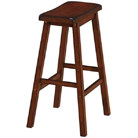 18 x 9 x 29 in. Backless Saddle Barstool, Antique White