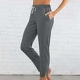 thumbnail image 2 of ameIAEA Sweatpants for Women with Pockets Elastic Waist Drawstring Slit Workout Athletic Pants, 2 of 3