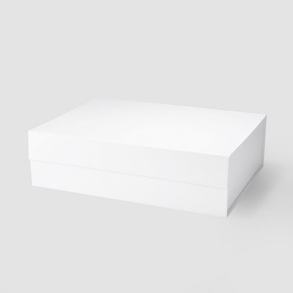Geoto 15"x11"x4.33" Large Size Luxury Rigid Foldable Magnetic Closure Collapsible Gift Packaging Boxes(White)