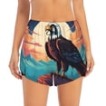 thumbnail image 2 of Gukieu Cartoon Iceberg Bald Eagle Print Women's Sports Shorts with Drawstring Elastic Waistband for Running, Yoga, Fitness-X-Large, 2 of 7