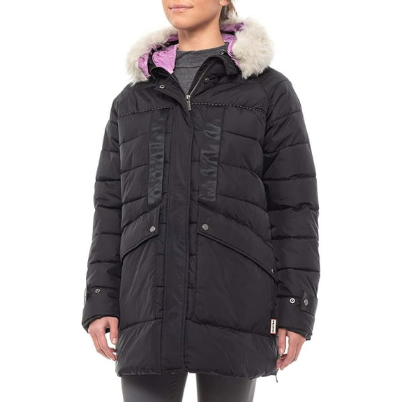 Hunter Original Astro Faux Fur Trim Parka, Black - Small