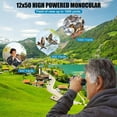 thumbnail image 4 of 12X50 High Power Monocular Telescope for Outdoor Adventures Bird Watching Travel with Universal Phone Clamp Tripod, 4 of 8