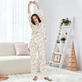 thumbnail image 5 of FORMRS Womens Pajama Set Long Sleeve Top and Pants with Pockets Soft Comfy Lounge Sleepwear, Sizes S-2XL, Small Floral Pattern, 5 of 7