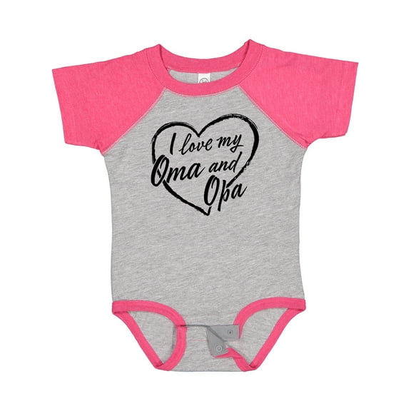 Inktastic I Love My Oma and Opa in Black Chalk Heart Boys or Girls Baby Bodysuit