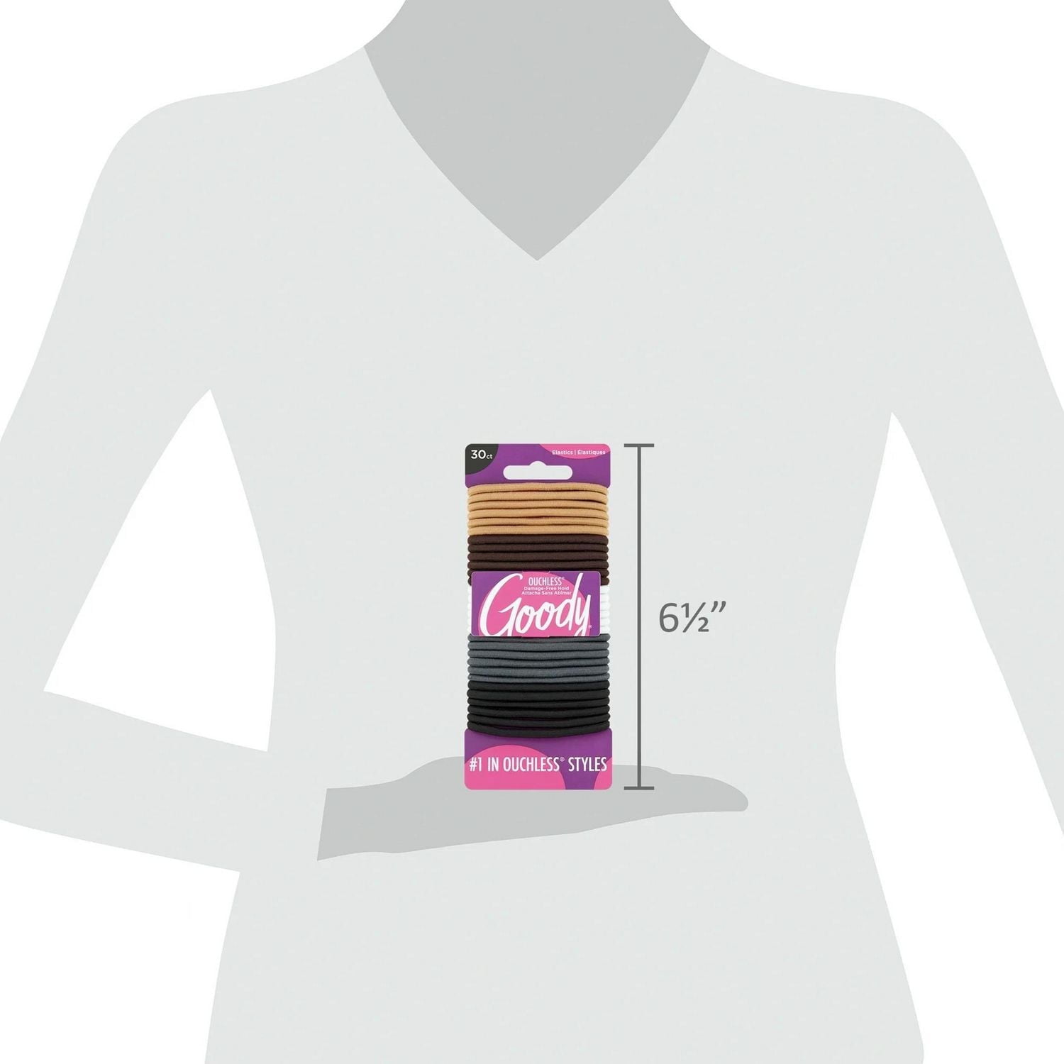 Elastiques à cheveux Goody - couleurs neutres assorties - 30 pièces Goody Elastiques