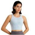 thumbnail image 2 of Wancir High Neck Sports Bra for Women Longline Medium Impact Workout Crop Tank Tops Wirefree Padded Yoga Bra Gym, 2 of 9