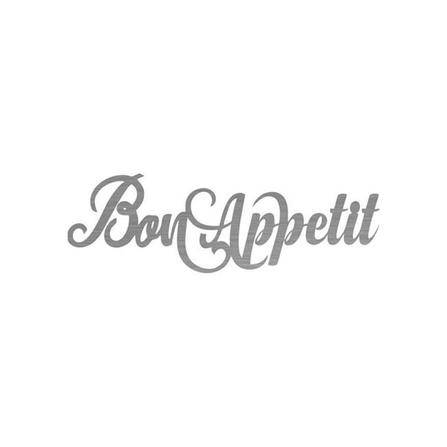 Central Coast Designs BONAPPETIT-18SS 5 x 18 in. Bon Appetit Script Steel Laser Cut Wall Art, Shiny Steel