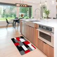 thumbnail image 6 of Black Red Grey White Kitchen Rug Anti-Fatigue Kitchen Mat for Floor Abstract Art Geometric Waterproof Non-Slip Kitchen Mat and Rug 17.3"x29.5" PVC Kitchen Floor Rug Mat for Home Sink Laundry, 6 of 6