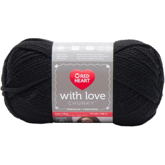 Red Heart E406-1012 Fil avec Amour Chunky - Noir