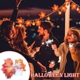 thumbnail image 6 of ZOELNIC Halloween Hanging Ornament, Led Warm Color Halloween Decoration Small Lantern, Creative Sliced Maple Leaf Lantern String, Halloween String Lights Holiday Lights For Outdoor Decor Orange, 10LED, 6 of 9