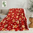 thumbnail image 2 of Kuscheln Gingerbread Man Snowflake Blanket, Red Christmas Soft, Warm And Comfortable Plush Comfort Blanket Sofa Bed Sofa, Christmas Holiday Flannel Blanket Decoration Living Room And Bedroom, 2 of 3
