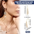 thumbnail image 2 of 1 Box 10Pcs Zirconia Earring Hooks 18K Gold Plated Brass Rhinestone Earwire with Loop French Earring Findings for Dangle Earring Jewelry Making gold DIY, 2 of 9