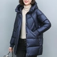 thumbnail image 5 of HTNBO Women Long Quilted Coat Winter Hooded Long Sleeve Puffer Padded Jackets Zip-up Warm Thicken Outerwear Pockets, 5 of 7