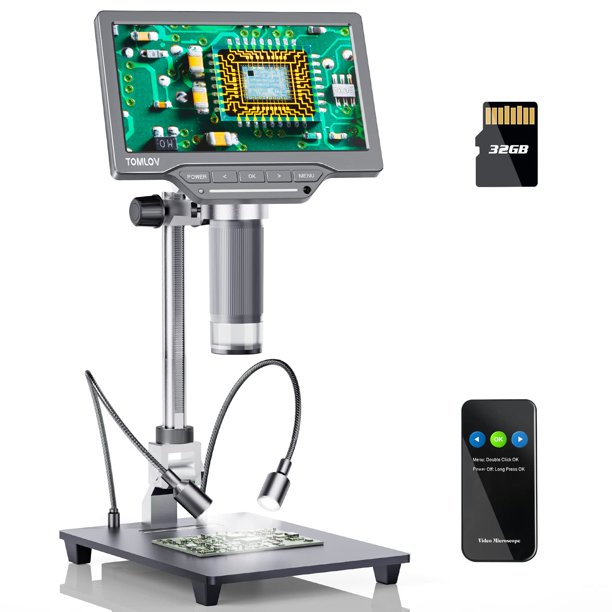 TOMLOV DM201 SE 7'' LCD Digital Microscope 1200X, 12MP Coin Microscope