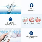 Hangsun Water Flosser Cordless Oral Irrigator Rechargeable Dental Water Jet HOC700 for Teeth Braces with 300ML Water Tank and 4 Jet Tips for Travel & Home Use