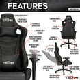 thumbnail image 6 of Gaming Chair, Office Chair, Ergonomic PC Computer Chair, Reclining Racing Chair with Headrest and Lumbar Support, Gaming Chair for Adults Men Women Teens, Suitable for Office, Study, Bedroom, Black, 6 of 7