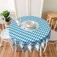 thumbnail image 3 of Oktoberfest Round Tablecloth 60 Inch Blue White Check Octoberfest German Bavarian Table Cloth Beer Tablecloths Farmhouse Polyester Table Cover for Holiday Kitchen Dining Party Indoor Outdoor Decor, 3 of 8