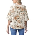thumbnail image 7 of Anygrew Womens Tops Summer Blouses V Neck Batwing Sleeve Tops Tie Knot Chiffon Button Down Casual Blouse, 7 of 7