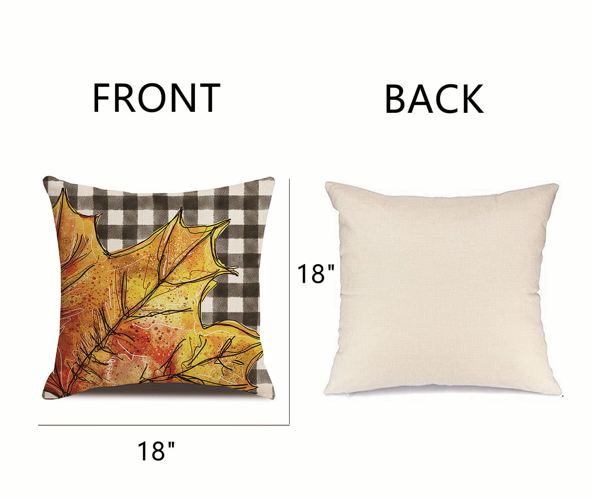 Fall Linen Blend Throw Pillow Case Square Cushion Case - Temu