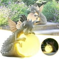 thumbnail image 2 of Statue de Jardin Extérieure Jardin Dragon Statue Méditée Collection Ornement en Résine, 2 of 5