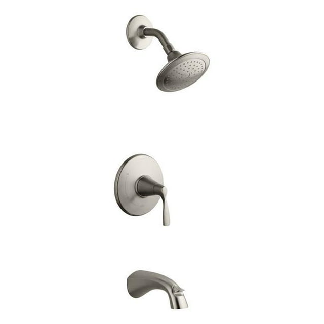 Mistos Robinet de Baignoire et Douche à 1 Poignée, Nickel Brossé - Métal